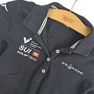 Sail Racing SUI SailGP Team Polo Womens Black Short Sleeve SUI+ Switzerland